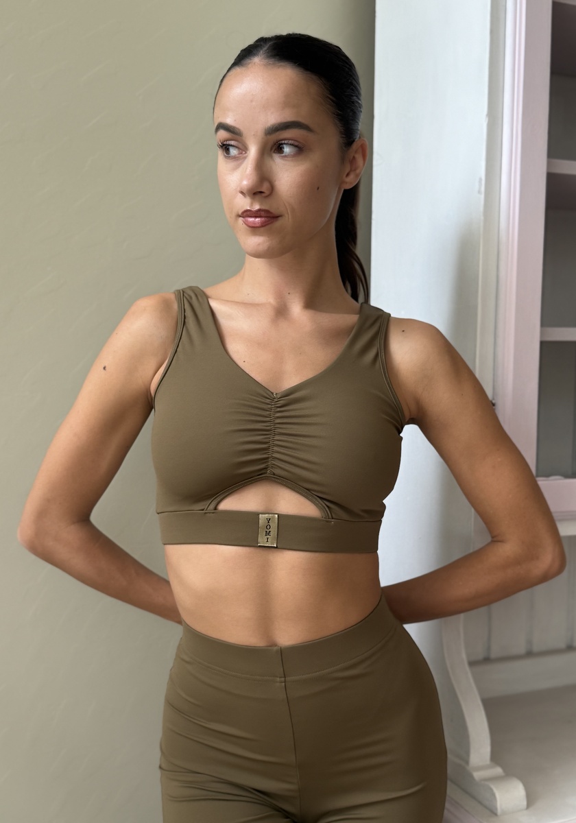Vital Rushed Top Olive