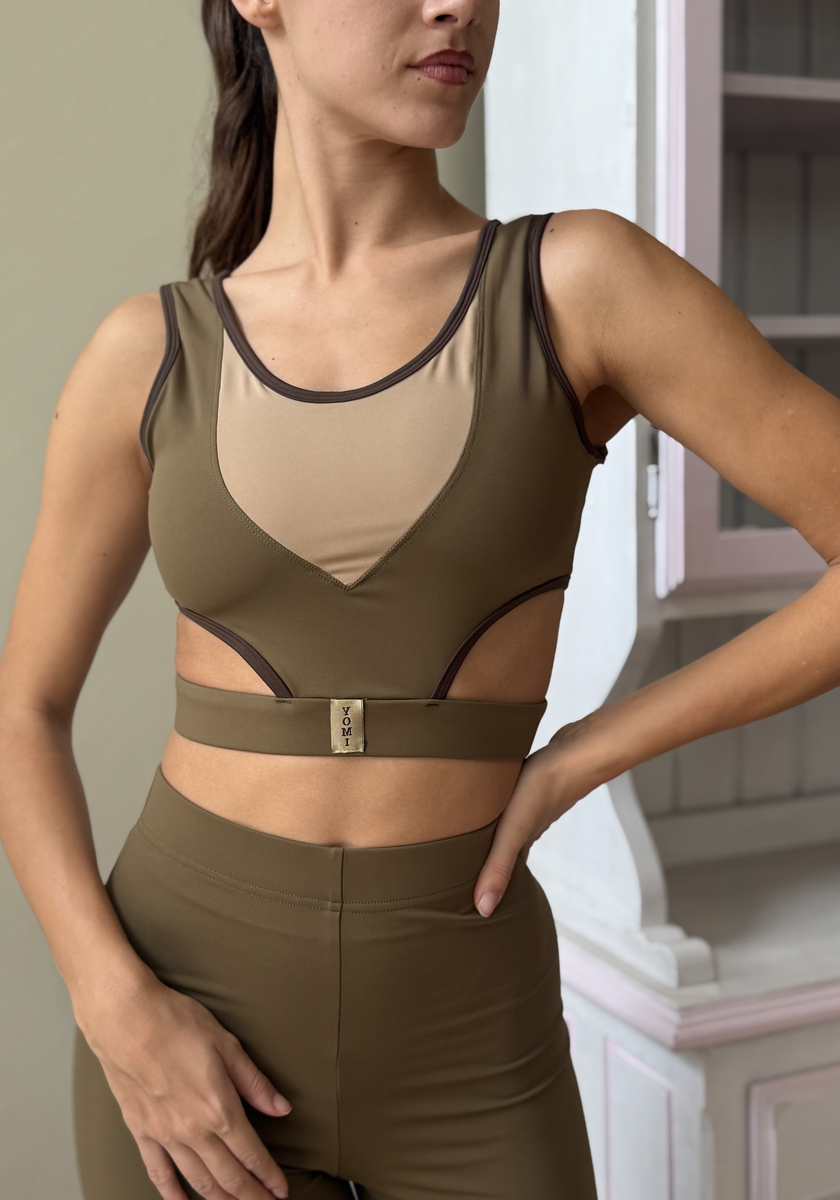 Vital Cut-Out Top Olive