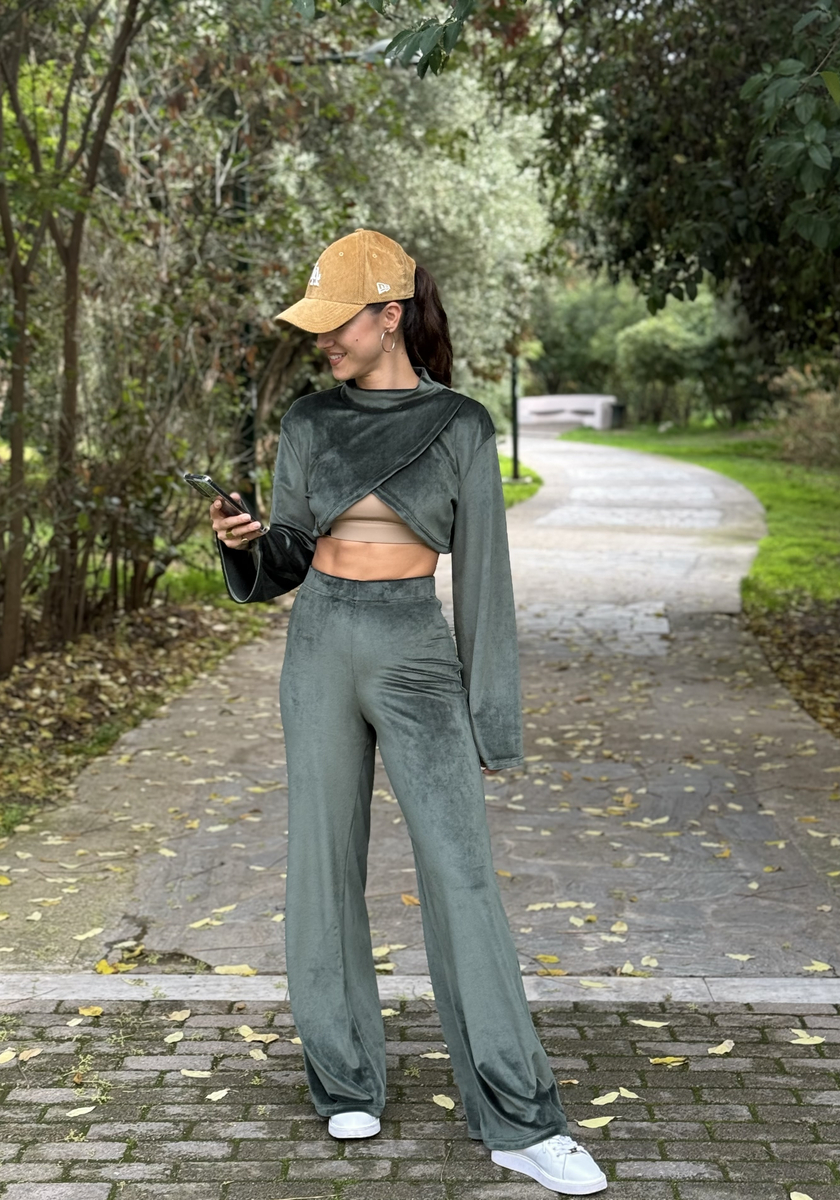 Velvet Aura Pants Forest Green